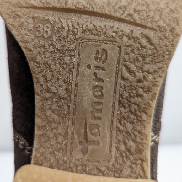 Tamaris olive green suede booties size 38 - Picture 11 of 12